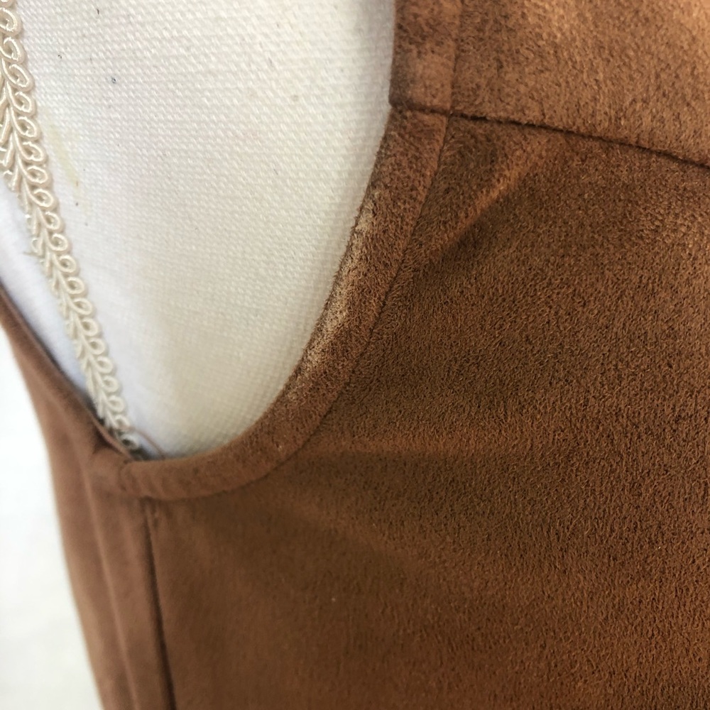 MinkPink Suede Sleeveless Lazer Cut Dress - Picture 7 of 7